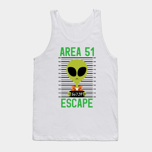 Storm Area 51 Alien Escapee from Area 51 Alien Mugshot Tank Top by CreativeShirt